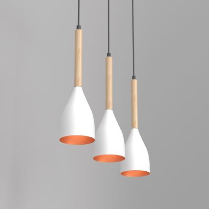 Ljuskrona med snöre MUZA 3xE27/60W/230V