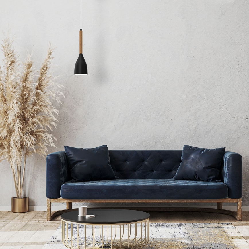 Ljuskrona med snöre MUZA NEW 1xE27/60W/230V svart