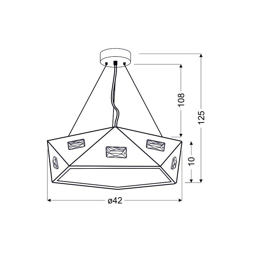 Ljuskrona med snöre NEMEZIS 3xG9/40W/230V