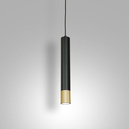 Ljuskrona med snöre NEST 1xGU10/8W/230V svart/guld