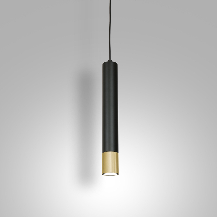 Ljuskrona med snöre NEST 1xGU10/8W/230V svart/guld