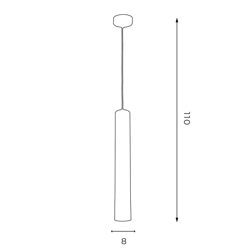 Ljuskrona med snöre NEST 1xGU10/8W/230V svart/guld