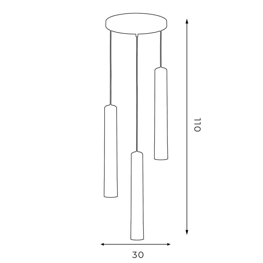 Ljuskrona med snöre NEST 3xGU10/8W/230V vit/guld rund