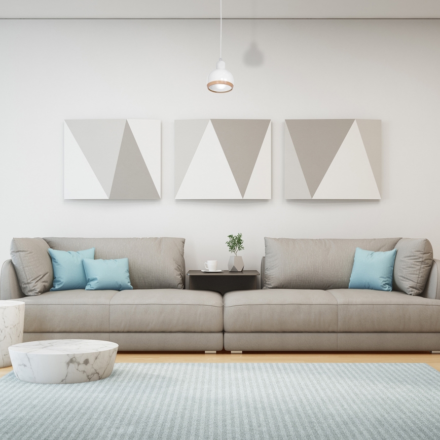 Ljuskrona med snöre OVAL 1xE27/60W/230V vit