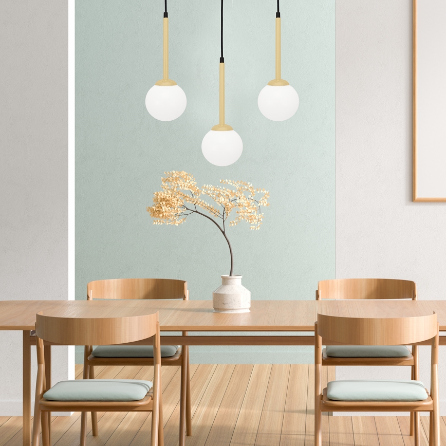 Ljuskrona med snöre PARMA 3xE14/40W/230V svart