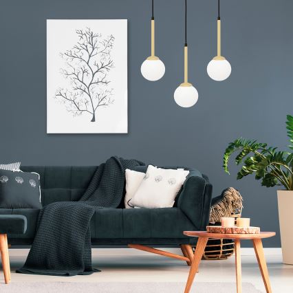 Ljuskrona med snöre PARMA 3xE14/40W/230V svart