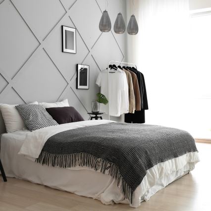 Ljuskrona med snöre PETRA 3xE27/60W/230V grå