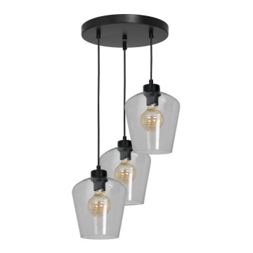 Ljuskrona med snöre SANTIAGO 3xE27/60W/230V klar