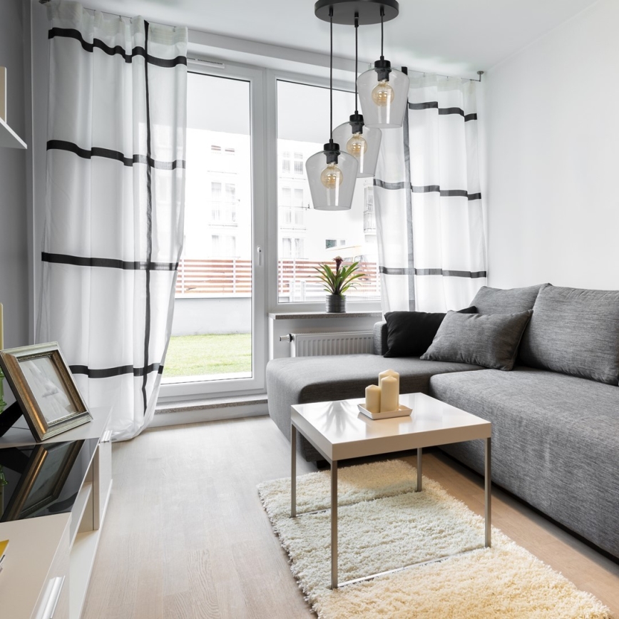 Ljuskrona med snöre SANTIAGO 3xE27/60W/230V klar