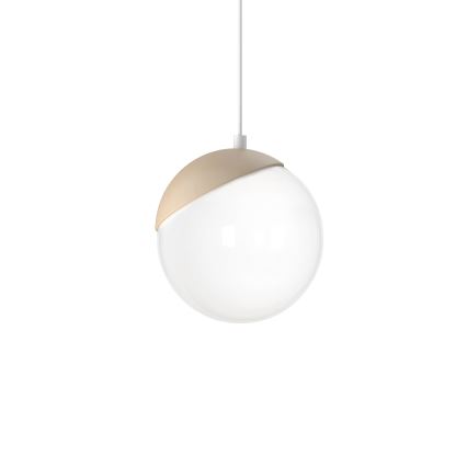Ljuskrona med snöre SFERA trä 1xE14/40W/230V vit