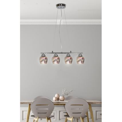 Ljuskrona med snöre SIRIUS 4xE27/60W/230V