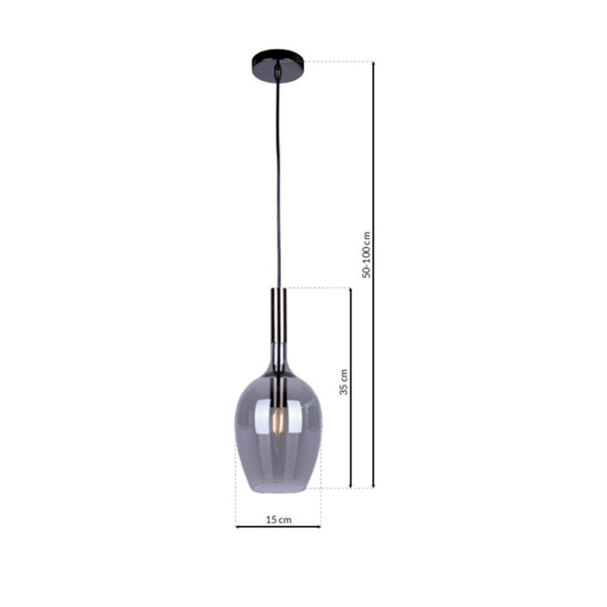 Ljuskrona med snöre TANGO 1xE14/40W/230V svart