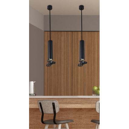 Ljuskrona med snöre TUBEA 1xGU10/50W/230V svart