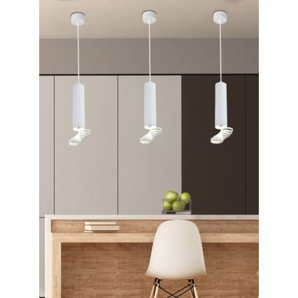 Ljuskrona med snöre TUBEA 1xGU10/50W/230V vit