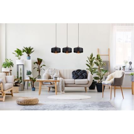 Ljuskrona med snöre VEST 3xE27/60W/230V