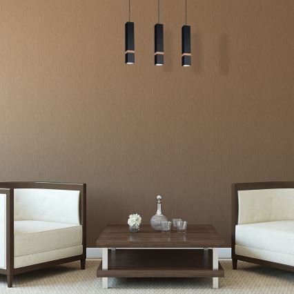 Ljuskrona med snöre VIDAR 3xGU10/25W/230V svart