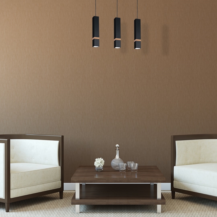 Ljuskrona med snöre VIDAR 3xGU10/25W/230V svart