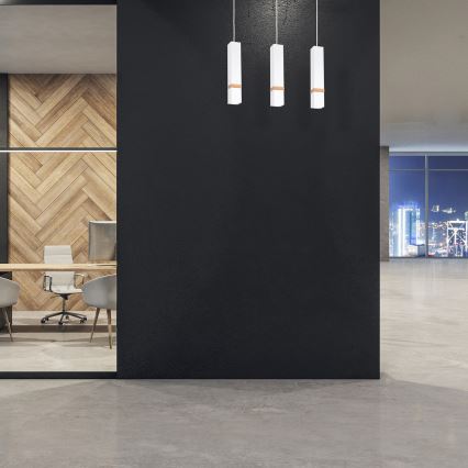 Ljuskrona med snöre VIDAR 3xGU10/25W/230V vit