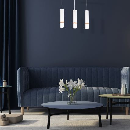 Ljuskrona med snöre VIDAR 3xGU10/25W/230V vit