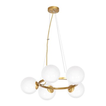 Ljuskrona med snöre VIENNA 5xE14/40W/230V guld