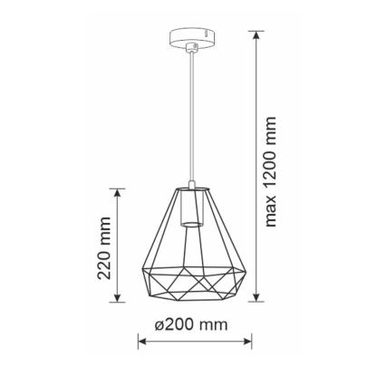 Ljuskrona med snöre VIGO 1xE27/20W/230V