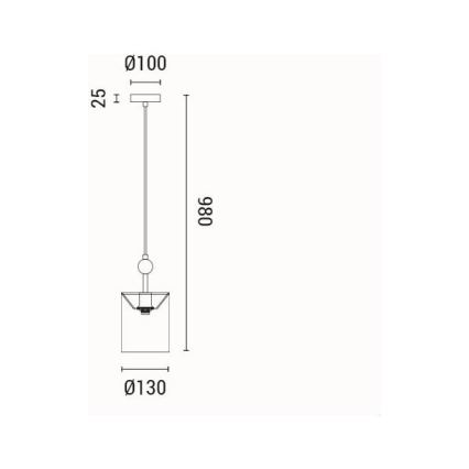 Ljuskrona med textilsladd 1xE14/15W/230V