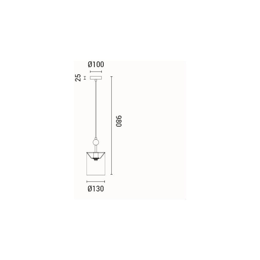Ljuskrona med textilsladd 1xE14/15W/230V