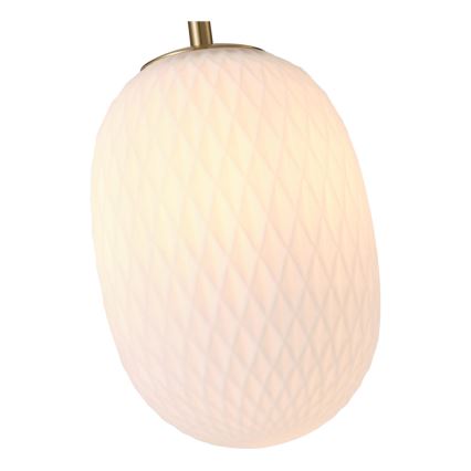 Ljuskrona med textilsladd 1xE14/25W/230V vit diameter 15 cm