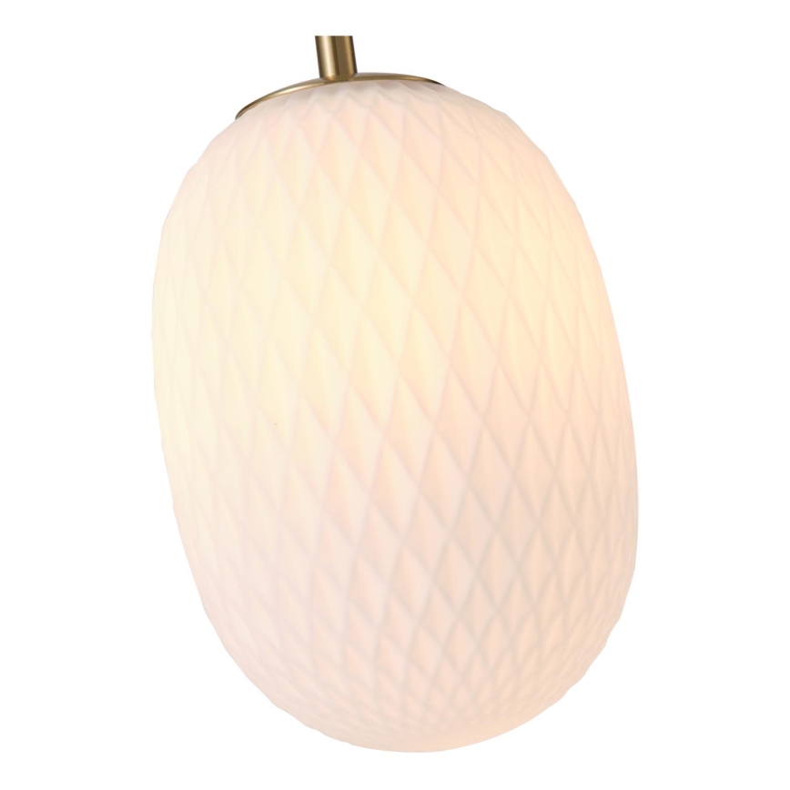 Ljuskrona med textilsladd 1xE14/25W/230V vit diameter 15 cm