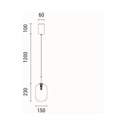 Ljuskrona med textilsladd 1xE14/25W/230V vit diameter 15 cm