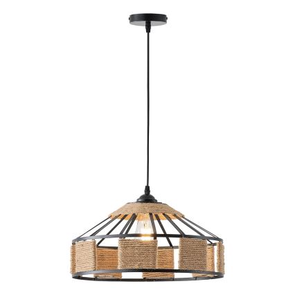 Ljuskrona med textilsladd 1xE27/15W/230V beige