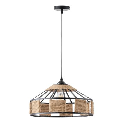 Ljuskrona med textilsladd 1xE27/15W/230V beige