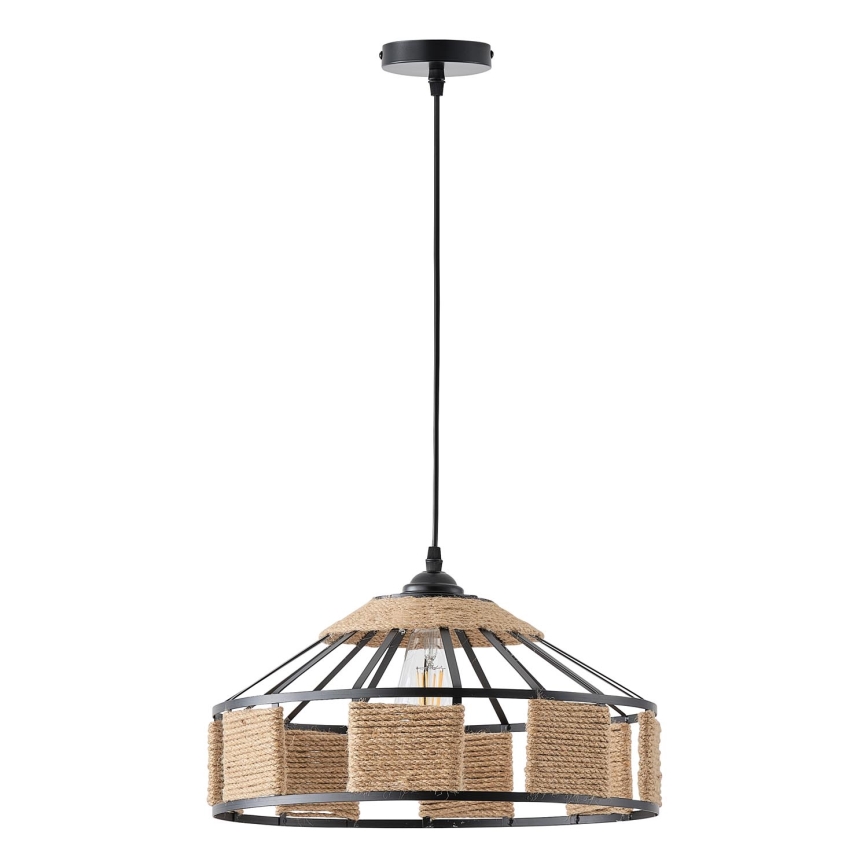 Ljuskrona med textilsladd 1xE27/15W/230V beige