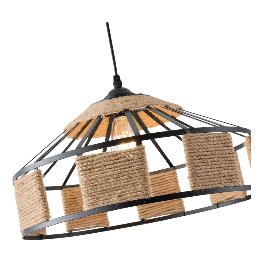 Ljuskrona med textilsladd 1xE27/15W/230V beige