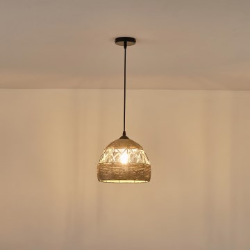 Ljuskrona med textilsladd 1xE27/15W/230V beige