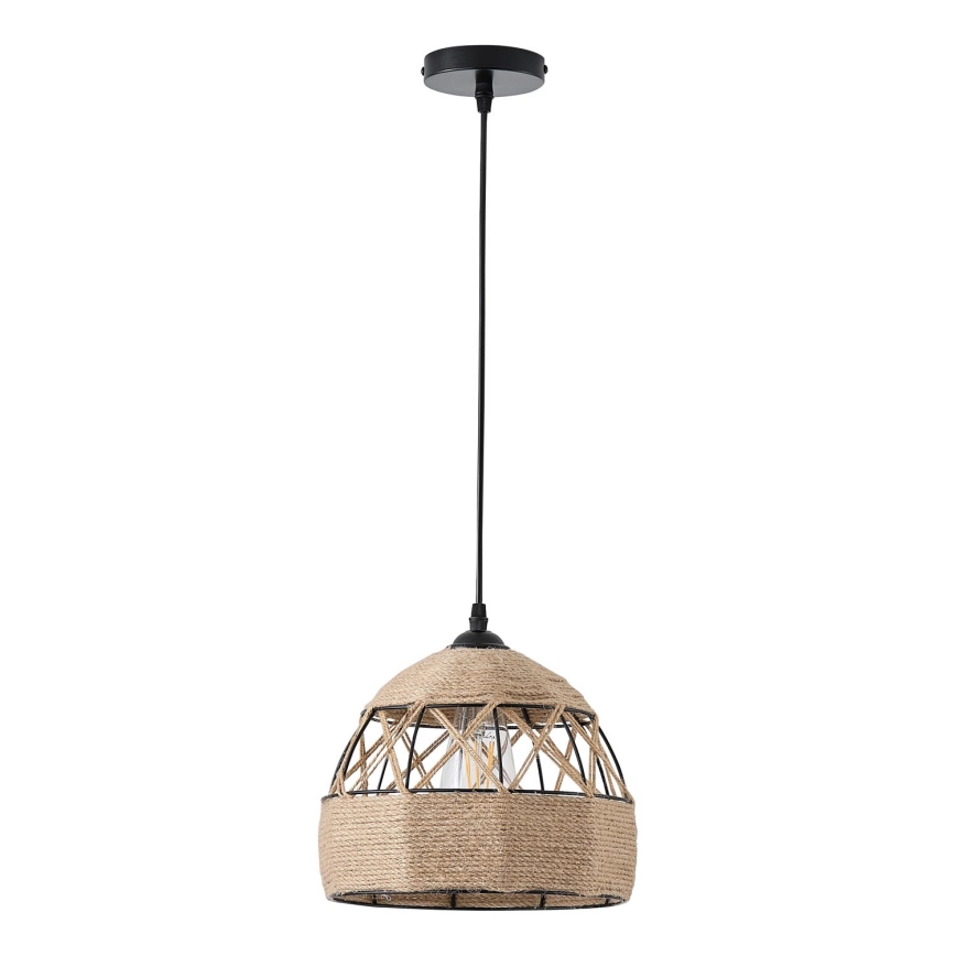 Ljuskrona med textilsladd 1xE27/15W/230V beige
