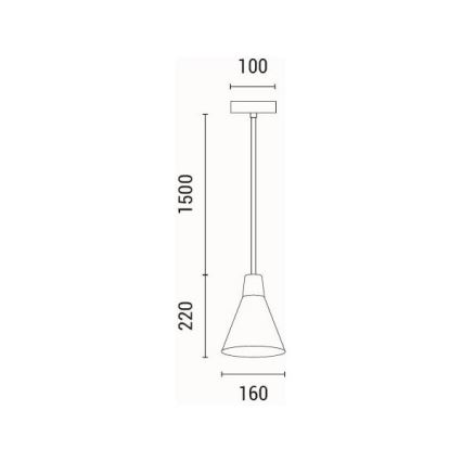 Ljuskrona med textilsladd 1xE27/15W/230V grå