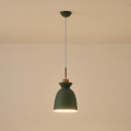 Ljuskrona med textilsladd 1xE27/15W/230V grön diameter 19,5 cm