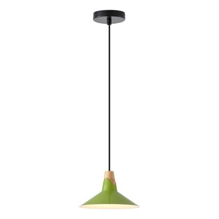 Ljuskrona med textilsladd 1xE27/15W/230V grön