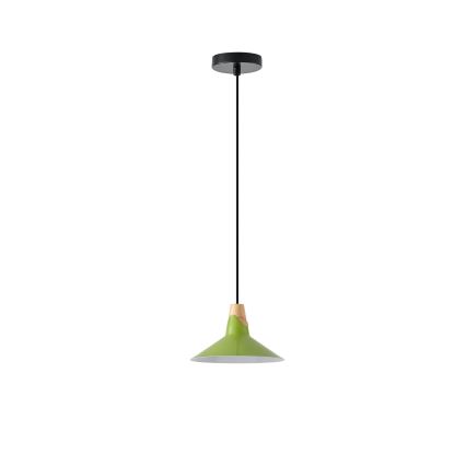 Ljuskrona med textilsladd 1xE27/15W/230V grön