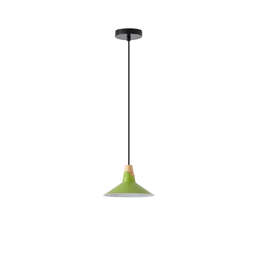 Ljuskrona med textilsladd 1xE27/15W/230V grön