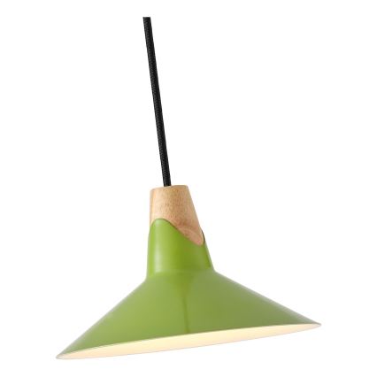 Ljuskrona med textilsladd 1xE27/15W/230V grön