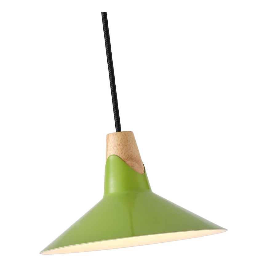 Ljuskrona med textilsladd 1xE27/15W/230V grön