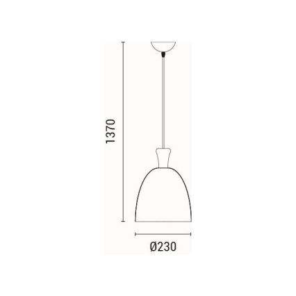 Ljuskrona med textilsladd 1xE27/15W/230V gul diameter 23 cm