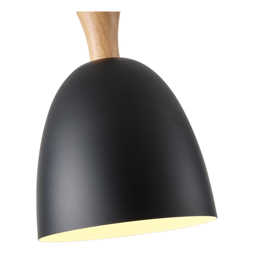 Ljuskrona med textilsladd 1xE27/15W/230V svart diameter 23 cm