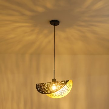 Ljuskrona med textilsladd 1xE27/15W/230V svart