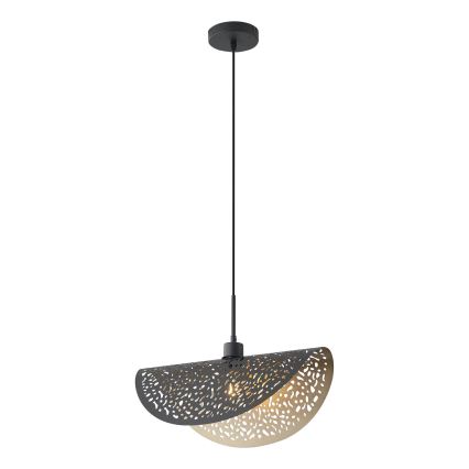 Ljuskrona med textilsladd 1xE27/15W/230V svart