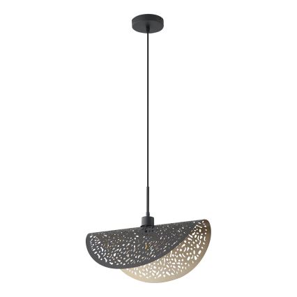 Ljuskrona med textilsladd 1xE27/15W/230V svart