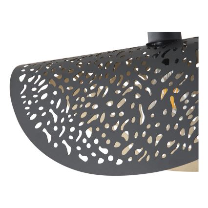 Ljuskrona med textilsladd 1xE27/15W/230V svart