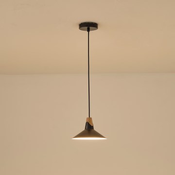 Ljuskrona med textilsladd 1xE27/15W/230V svart